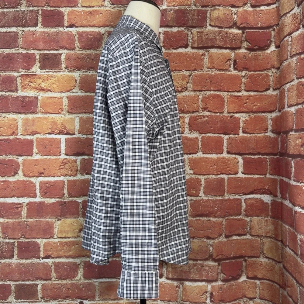 Banana Republic Oxford Shirt Tailored Fit Long Sleeve Plaid‎ Shirt Size XXL